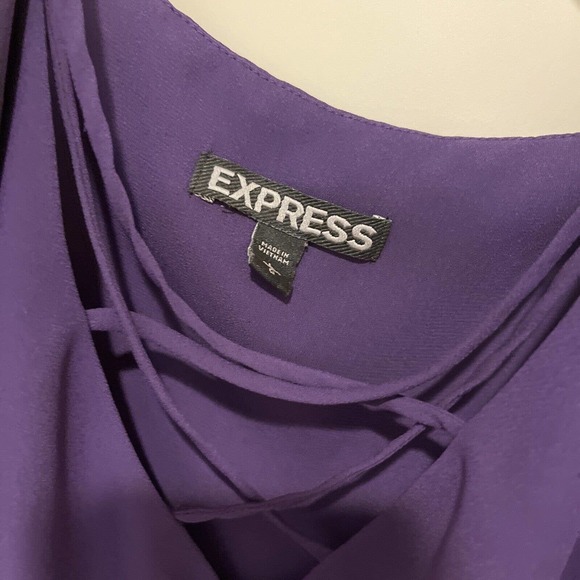 Express Purple Camisole Spaghetti Strappy Crisscross Chiffon Tank size L Cami - Picture 4 of 7